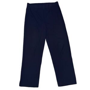 Misook Acrylic Knit Pull On Pants Navy Blue Classic Straight Leg Fall Size Small